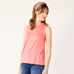 Nine West Essential Easy High-Neck Tank -Clothing Sales Store 5214280 Cruz Coral