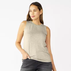 Nine West Essential Easy High-Neck Tank -Clothing Sales Store 5214280 Dusty Salt Heather