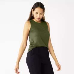 Nine West Essential Easy High-Neck Tank -Clothing Sales Store 5214280 Infantry Olive