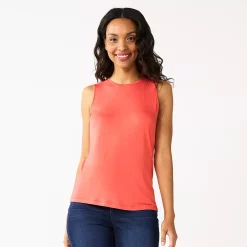 Nine West Essential Easy High-Neck Tank -Clothing Sales Store 5214280 Marine Coral