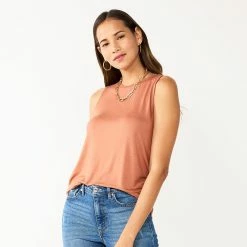 Nine West Essential Easy High-Neck Tank -Clothing Sales Store 5214280 Mocha Frosting