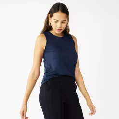 Nine West Essential Easy High-Neck Tank -Clothing Sales Store 5214280 Navy