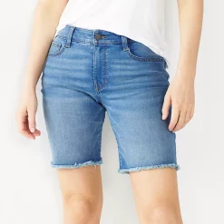 Petite Nine West Slimming Bermuda Jean Shorts