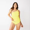 Women's Nine West Waist-Minimizer One Shoulder Tankini Top -Clothing Sales Store 5217098 Lemon Zest