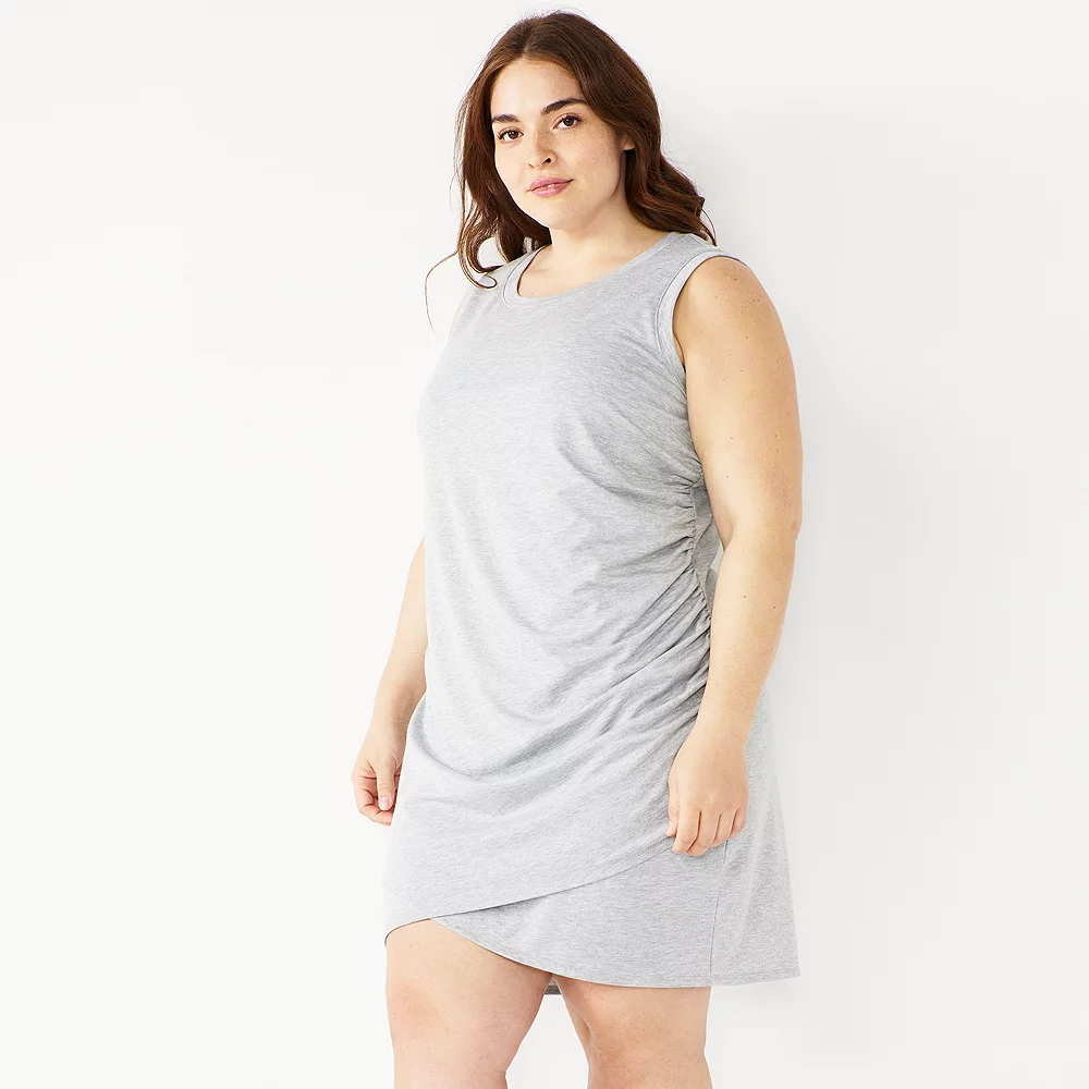 Plus Size Nine West French Terry Sleeveless Tulip Hem Dress 5 Plus Size Nine West French Terry Sleeveless Tulip Hem Dress - Image 3