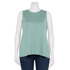 Plus Size Nine West Essential Easy High-Neck Tank -Clothing Sales Store 5234070 Artic Aqua