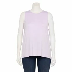 Plus Size Nine West Essential Easy High-Neck Tank -Clothing Sales Store 5234070 Enlightened Purple
