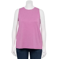 Plus Size Nine West Essential Easy High-Neck Tank -Clothing Sales Store 5234070 Lavender Mauve