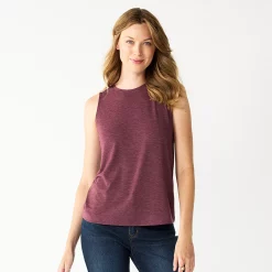 Petite Nine West Essential High Neck Tank -Clothing Sales Store 5234193 Maddie Plum Single Dye