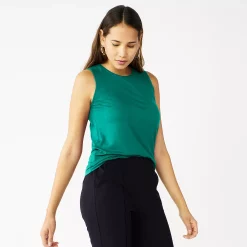 Petite Nine West Essential High Neck Tank -Clothing Sales Store 5234193 Night Tide