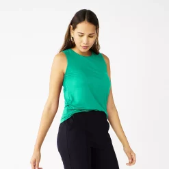 Petite Nine West Essential High Neck Tank -Clothing Sales Store 5234193 Tangy Green