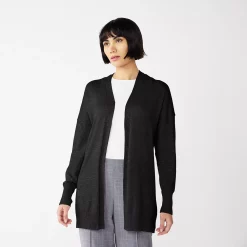 Women's Nine West Essential Lightweight Cardigan -Clothing Sales Store 5234642 Black