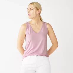Petite Nine West Essential V-Neck Easy Tank -Clothing Sales Store 5234801 Lilac Necklace