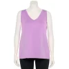 Plus Size Nine West Essential Easy V-Neck Tank -Clothing Sales Store 5235544 Lupine Lilac