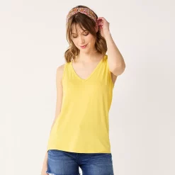 Women's Nine West Easy V-Neck Tank -Clothing Sales Store 5237679 Furry Gold