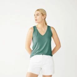 Women's Nine West Easy V-Neck Tank -Clothing Sales Store 5237679 Huxley Blue