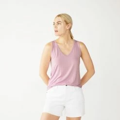 Women's Nine West Easy V-Neck Tank -Clothing Sales Store 5237679 Lilac Necklace