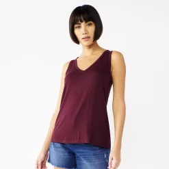 Women's Nine West Easy V-Neck Tank -Clothing Sales Store 5237679 Maddie Plum
