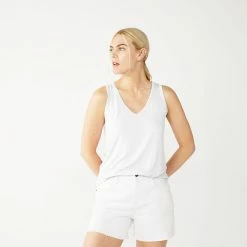 Women's Nine West Easy V-Neck Tank -Clothing Sales Store 5237679 White