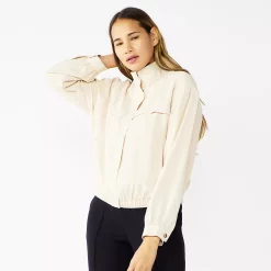 Petite Nine West Draped Bomber Jacket