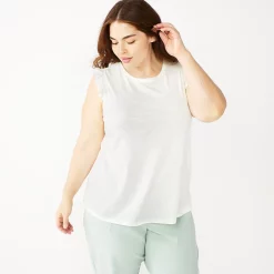 Plus Size Nine West Ruffle Shoulder Tank -Clothing Sales Store 5245346 Daisy Dew