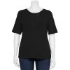 Plus Size Nine West Essential Fitted Elbow-Sleeve Tee