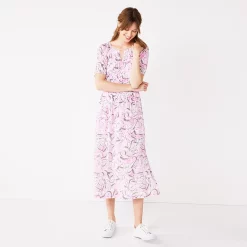 Women's Nine West Puff Sleeve Maxi Dress -Clothing Sales Store 5261378 Orchid Soft Floral