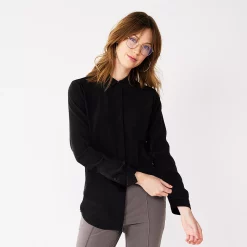 Petite Nine West Drapey Shirt -Clothing Sales Store 5262174 Black