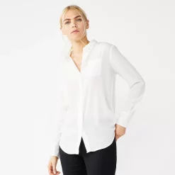 Petite Nine West Drapey Shirt -Clothing Sales Store 5262174 White