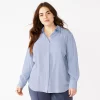 Plus Size Nine West Drapey Button Down Shirt 1 Plus Size Nine West Drapey Button Down Shirt -Clothing Sales Store 5262413 Kelly Lavender