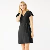 Women's Nine West Flutter Sleeve Wrap Dress -Clothing Sales Store 5280249 Mineral Black