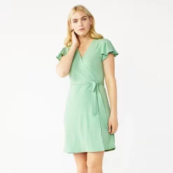 Women's Nine West Flutter Sleeve Wrap Dress -Clothing Sales Store 5280249 Mint Virtue