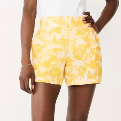 Women's Nine West Mid-Rise Pull-On Soft Shorts -Clothing Sales Store 5280255 Camo Floral