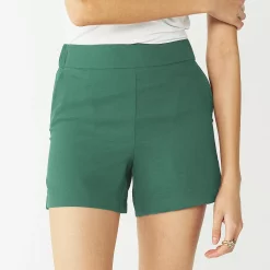 Women's Nine West Mid-Rise Pull-On Soft Shorts -Clothing Sales Store 5280255 Huxley Blue