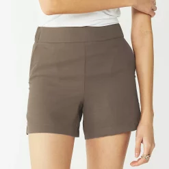 Women's Nine West Mid-Rise Pull-On Soft Shorts -Clothing Sales Store 5280255 Shark Cove