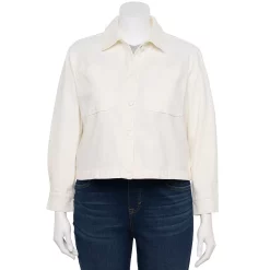 Plus Size Nine West Trucker Crop Jacket