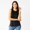 Women's Nine West Ruched Side Tank -Clothing Sales Store 5493872 Black