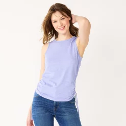 Women's Nine West Ruched Side Tank -Clothing Sales Store 5493872 Kelly Lavender