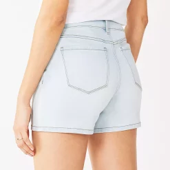 Women's Nine West Slimming Button Front High-Waisted Shorts -Clothing Sales Store 5497290 ALT