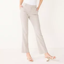 Women's Nine West Curvy Magic Waist Barely Bootcut Dress Pants -Clothing Sales Store 5500437 Lt Taupe Birdseye Text