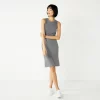 Women's Nine West Rib Crewneck Sleeveless Midi Dress -Clothing Sales Store 5520209 Heather Grey