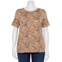 Plus Size Nine West Essential Crewneck Tee -Clothing Sales Store 5525951 Cheetah