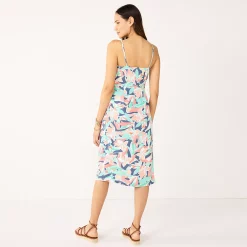 Women's Nine West Strappy Wrap Midi Dress -Clothing Sales Store 5531473 ALT