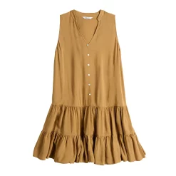 Women's Nine West Button-Front Tiered Drop-Waist Dress -Clothing Sales Store 5531674 ALT5