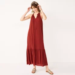 Women's Nine West Tiered Peasant Maxi Dress -Clothing Sales Store 5531866 Marsala Flower