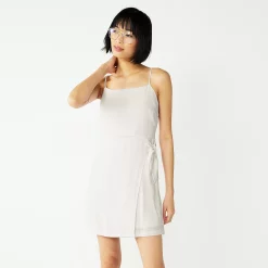 Women's Nine West Side-Tie Faux Wrap Mini Dress -Clothing Sales Store 5532368 White Knight