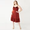 Plus Size Nine West Strappy Fit & Flare Midi Dress 2 Plus Size Nine West Strappy Fit & Flare Midi Dress -Clothing Sales Store 5538938 Marsala Flower