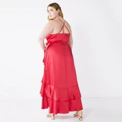 Plus Size Nine West Strappy Ruffle Hem Wrap Dress 7 Plus Size Nine West Strappy Ruffle Hem Wrap Dress -Clothing Sales Store 5538940 ALT