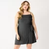 Plus Size Nine West Gathered Side-Tie Sheath Dress -Clothing Sales Store 5547073 Mineral Black