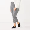 Plus Size Nine West Mid-Rise Ponte Leggings -Clothing Sales Store 5559211 Black White Mini Check
